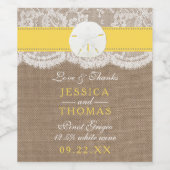 ザイエローサンドドルビーチ結婚式コレクション ワインラベル (シングルラベル)