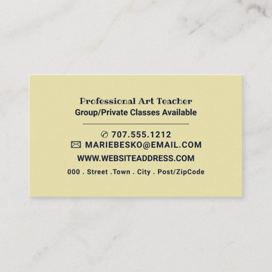 ザイエローハウスバイビンセント・ヴァンゴッホアート先生 名刺 (裏面)