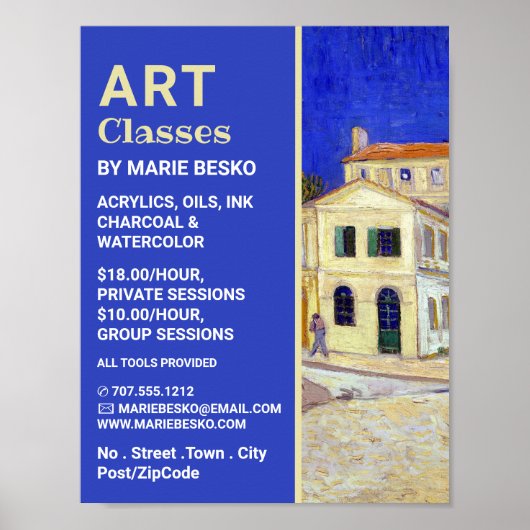 ザイエローハウスバイビンセント・ヴァン・ゴッホ美術教室 ポスター (正面)