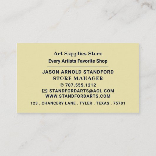 ザイエローハウスヴァンゴッホ美術品店 名刺 (裏面)