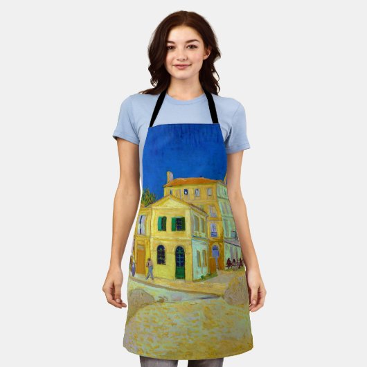 ザイエローハウス、ヴァンゴッホ エプロン (着用した状態)