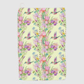 ザイエローハミングバードガーデンゴルフタオル ゴルフタオル (正面)