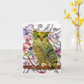 ザイエローフクロウ・ノテカード カード (黄色い花)