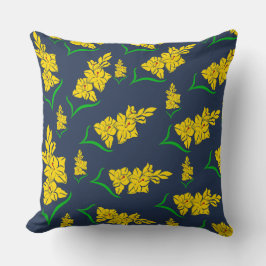ザイエローフラズオンミッドナイトブルー装飾用クッション クッション