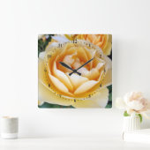 ザイエローローズ スクエア壁時計 (ホーム)