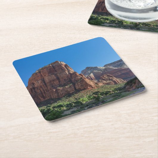 ザイオン国立公園にエンジェルズランディング スクエアペーパーコースター (アングル)