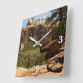 ザイオン国立公園のエメラルドプールの滝 スクエア壁時計 (傾斜)