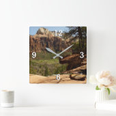 ザイオン国立公園のエメラルドプールの滝 スクエア壁時計 (ホーム)