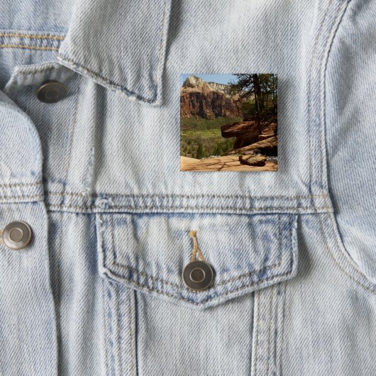 ザイオン国立公園のエメラルドプールの滝 缶バッジ (インサイチュ)