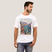 ザイオン国立公園のキャニオンリバーの鮮やかな絵画 Tシャツ (正面フル)