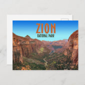 ザイオン国立公園のユタのヴィンテージ ポストカード (正面/裏面)