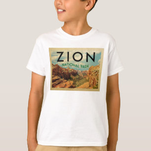ザイオン国立公園のヴィンテージ旅行 Tシャツ
