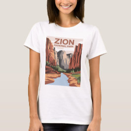 ザイオン国立公園トラベルアート Tシャツ