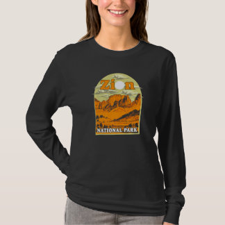 ザイオン国立公園 ビンテージ アートワーク アーティスティックな記念品 Tシャツ