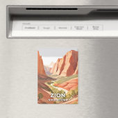 ザイオン国立公園 | 旅行 水彩 ヴァレー マグネット (インサイチュ (食洗機))