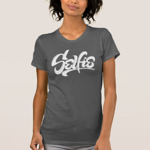 ザイタルホワイトスケートボードグラフィティセルフィ通りアート Tシャツ