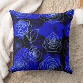 ザイナブルブルーバラフローラ装飾用クッション クッション (ブランケット)