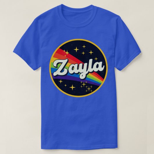 ザイラレインボーイン宇宙ヴィンテージスタイル Tシャツ (デザイン正面)