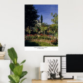 ザインテ・アドレッセバイクロード・モネの庭の花 ポスター (ホームオフィス)