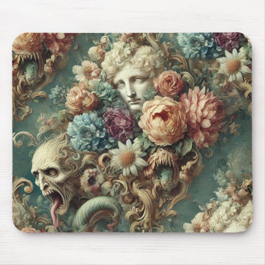 ザインフェルナルモーターカー – ゴシックフローラデザイン マウスパッド (正面)