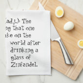 ザインベーシ感じブルのおもしろいジン・ワイン引用文 キッチンタオル (四つ折り)