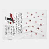 ザインベーシ感じブルのおもしろいジン・ワイン引用文 キッチンタオル (横)