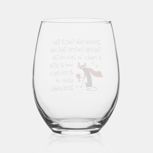 ザインベーシ感じブルのおもしろいジン・ワイン引用文 ステムなしワイングラス (裏面)