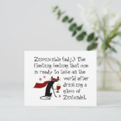 ザインベーシ感じブルのおもしろいジン・ワイン引用文 ポストカード (スタンド正面)