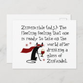 ザインベーシ感じブルのおもしろいジン・ワイン引用文 ポストカード (正面/裏面)