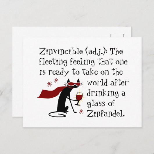 ザインベーシ感じブルのおもしろいジン・ワイン引用文 ポストカード (正面/裏面)