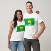 ザイールコンゴの国旗の記号の名前の文字 Tシャツ (ユニセックス)