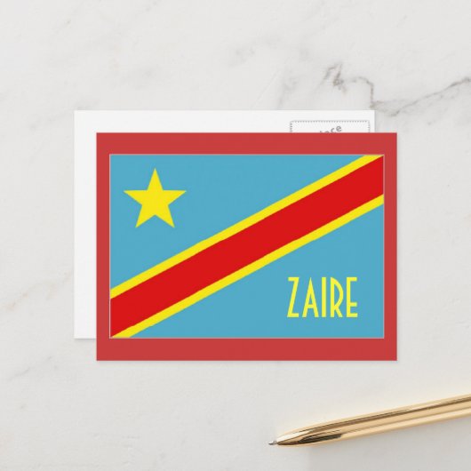 ザイール国旗のはがき ポストカード (正面/裏面インサイチュ)