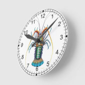 ザイ絵を描スロブスター時計 ラウンド壁時計 (傾斜)