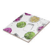 ザウアークラウトキャベツ発酵性イラストレーション タイル (側面)