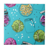 ザウアークラウトキャベツ発酵性イラストレーション タイル (正面)