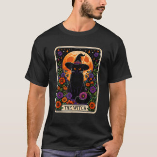 ザウィッチキャットタロットカードハロウィーンヴィンテージゴシック Tシャツ