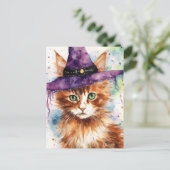 ザウィッチズのお馴染みの水彩猫 ポストカード (スタンド正面)