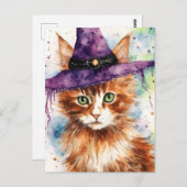 ザウィッチズのお馴染みの水彩猫 ポストカード (正面/裏面)
