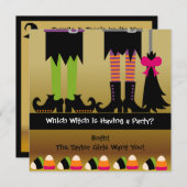 ザウィッチハロウィーン誕生日パーティー招待状 招待状 (正面/裏面)