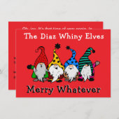 ザウィニー小妖精や小人メリーーパーティの招待状 セーブザデート (正面/裏面)