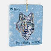 ザウィンターウルフパーソナライズされたメタルオーナメント セラミックオーナメント (右)