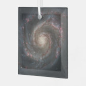 ザウィールプール銀河系M51および宇宙のコンパニオン ガラスオーナメント (正面左)