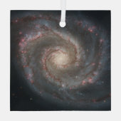 ザウィールプール銀河系M51および宇宙のコンパニオン ガラスオーナメント (裏面)