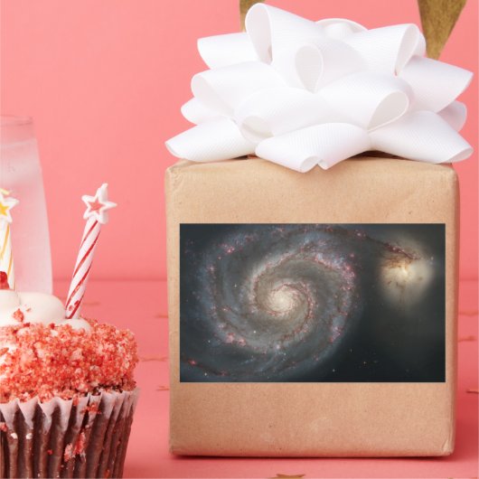 ザウィールプール銀河系M51および宇宙のコンパニオン 長方形シール (パーティー)