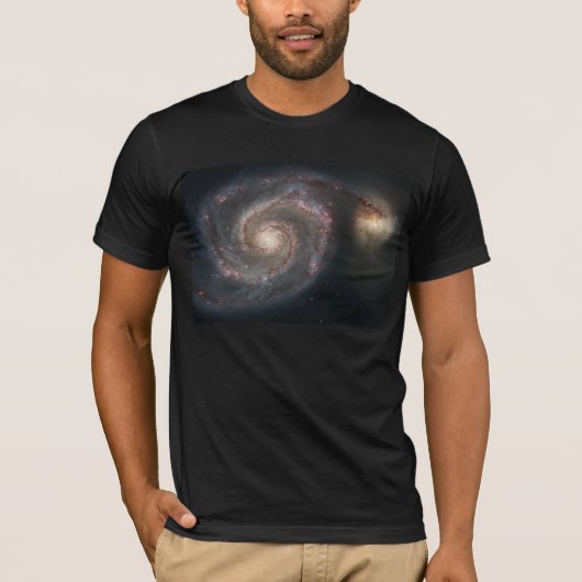 ザウィールプール銀河系M51および宇宙のコンパニオン Tシャツ (正面)
