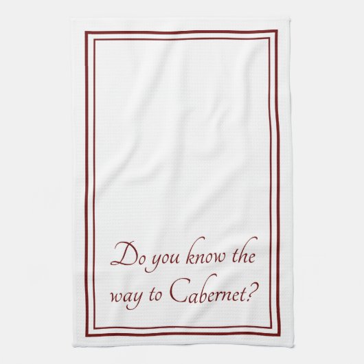 ザウェイトゥカベルネおもしろいワイン引用文 キッチンタオル (縦)