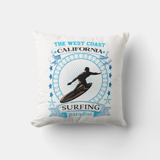 ザウェストコーストカリフォルニアサーフィン クッション (正面)