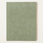 ザウェディングプランナーグリーンレザー名前をカスタムする プランナー手帳 (裏面)