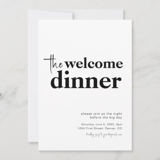 ザウェルカムディナーリハーサルディナー招待状 招待状 (正面)