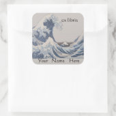 ザウェーブオフ素晴らし神奈川蔵書票 スクエアシール (バッグ)